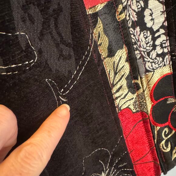 Chico’s Women’s 2 (L) Floral Patchwork Embroidered Jacket Silk Linen Blend READ - Picture 6 of 16